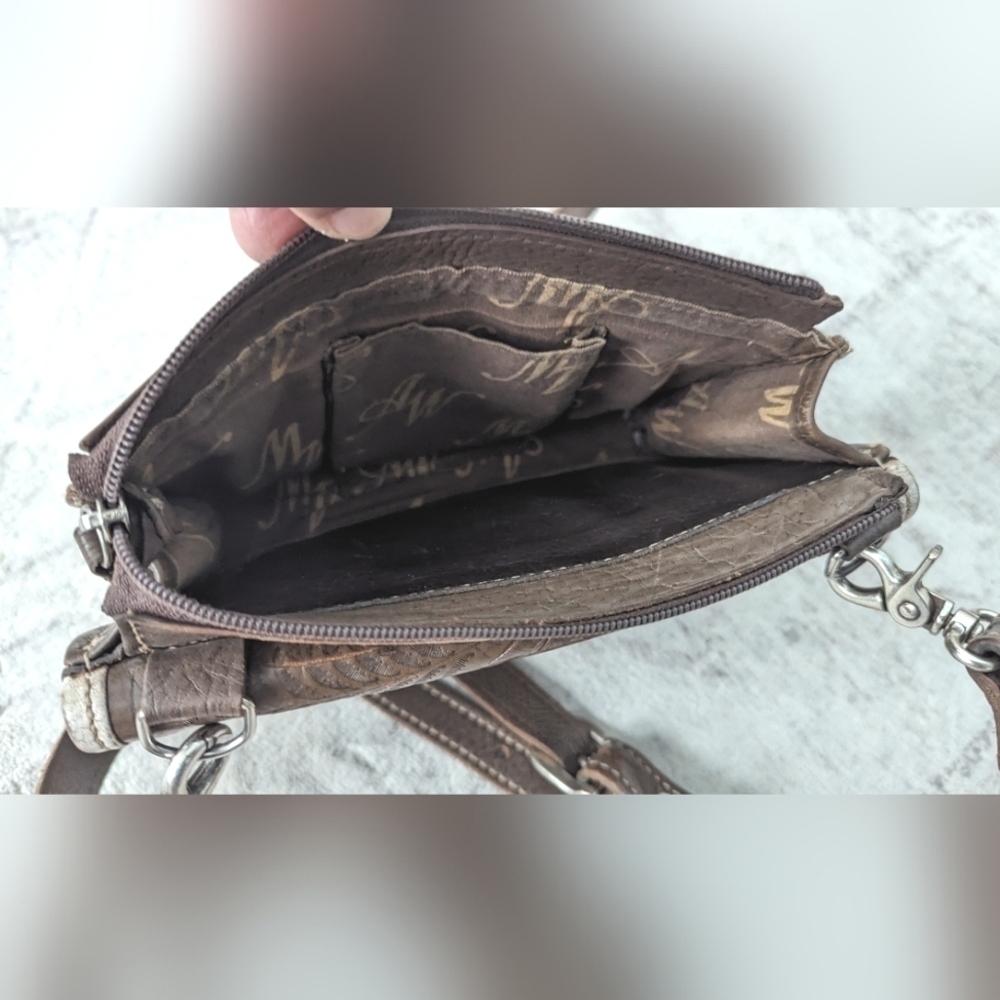 American West Genuine leather Western / Boho crossbody . - Picture 6 of 16